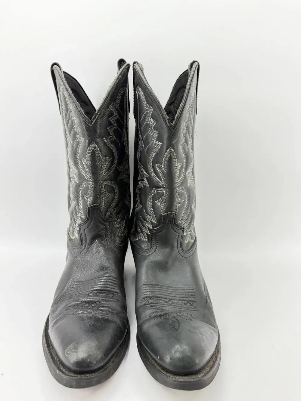Laredo 68450 Men's Black Leather Western Cowboy Boots Size 10 EW Extra Wide